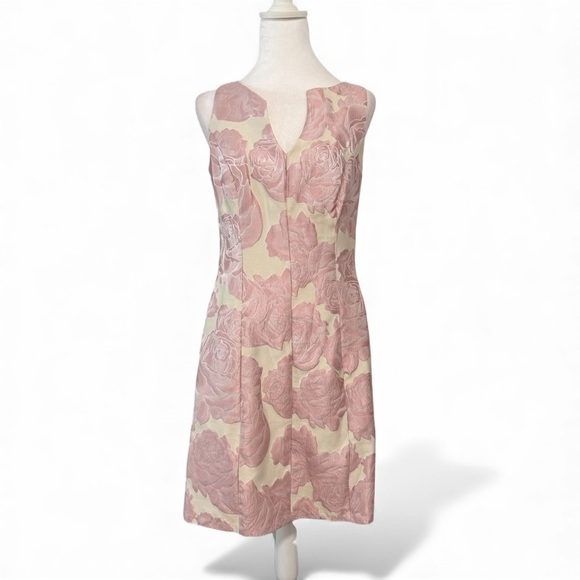 Roz & Ali Dresses & Skirts - Roz & Ali Pink and Cream Floral Midi Dress Sz 8